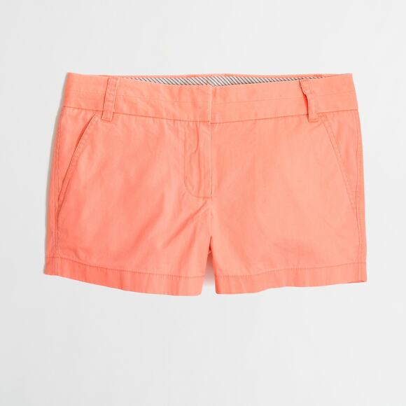 J. Crew Factory Womens Shorts Sz 00 3" Chino Neon Peach NEW - Picture 3 of 7